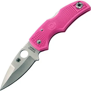 Pracovní nůž Spyderco Native, zavírací nůž s klipem, růžová střenka FRN, hladké ostří C41PPN