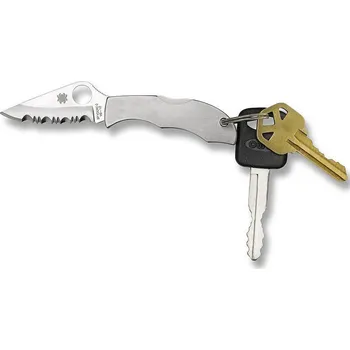 Pracovní nůž Spyderco Ladybug 3, zavírací nůž, nerezová střenka, zoubkované ostří LSSS3