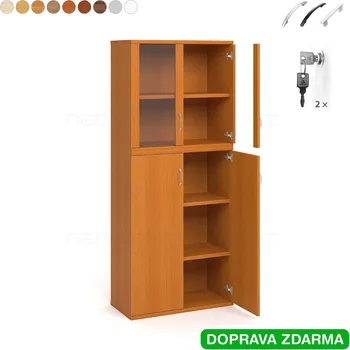Policová skříň SZ 5 80 08 Hobis Strong - Skříň uzamykatelná, dveře plné a prosklené