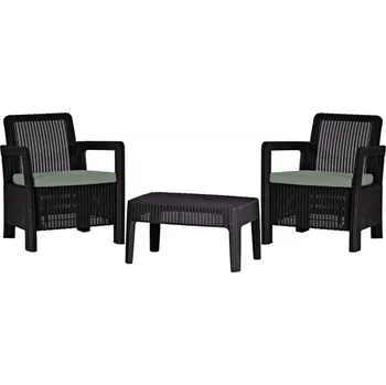 Zahradní sestava Zahradní souprava TARIFA BALCONY antracit+šedé podušky