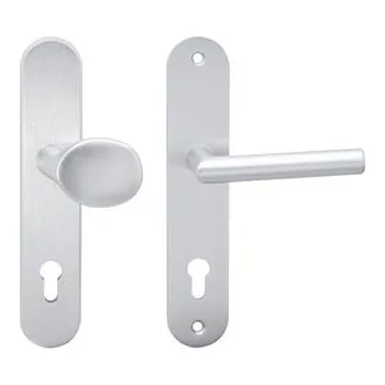 Dveřní kování COBRA TOWER PZ92 LI/RE VISION bezpečností kování F1 stříbrný elox