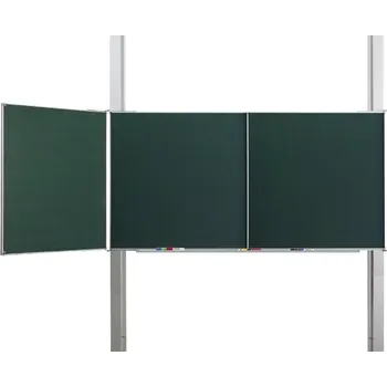 Školní keramická tabule 200x120 cm trojlistá bílá