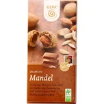 Gepa Bio mléčná čokoláda 38% s celými mandlemi, 100 g Fair Trade