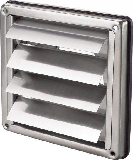 Vents Větrací mřížka nerez se žaluzií a přírubou 100 mm MVM100VJN