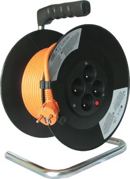 Prodlužovací kabel Solight prodlužovací přívod na bubnu 4 zásuvky oranžový 25 m