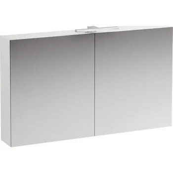 Koupelnový nábytek Base - zrcadlová skříňka 120x70 s osvětlením a zásuvkou, světlý jilm H4029021102621