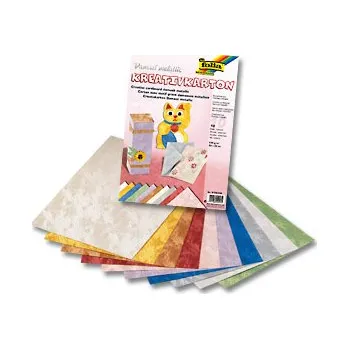 Umělecký papír Folia Sada metalický karton 23 x 33cm/230g - Damast