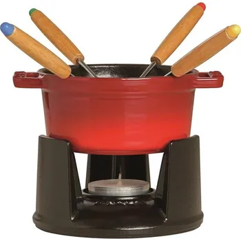 Fondue Miniset na Fondue STAUB červený 10cm/ 250ml