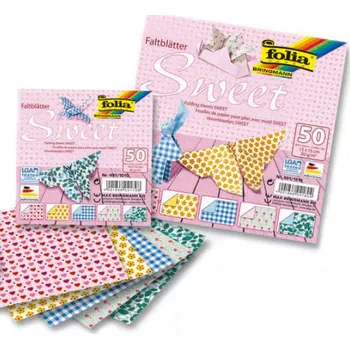 Barevný papír Folia Origami papír SWEET 80g - 15x15cm
