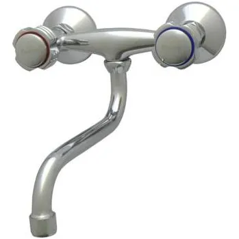 Vodovodní baterie PA 240/10 - Dřezová nástěnná baterie s ramínkem "S", rozteč 100 mm