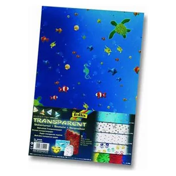 Umělecký papír Folia Sada transparent rybičky - papír 23x33cm