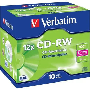 CD-RW 80 Verbatim 10x, jewel box