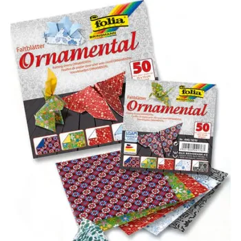 Barevný papír Folia Origami papír ORNAMENTAL 80g - 15x15cm