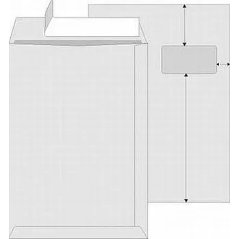 Obálka Taška C4 s krycí páskou, okénko, recyklovaná, 250 ks