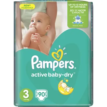 Pampers Active Baby-Dry Giantpack Midi 5 - 9 kg 90 ks jednorázová plena Pampers Active Baby-Dry Giantpack Midi 5 - 9 kg 90 ks