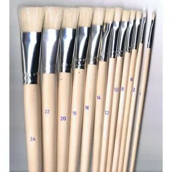 Umělecký štětec Others Štětec plochý pro olej a temperu 43011 - bělená štětina Velikost: č. 2