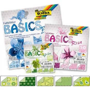 Papír Folia Origami papír BASICS 80g - 20x20cm - GRUN