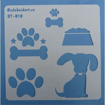 Jedlá dekorace na dort Stencila psí tématika