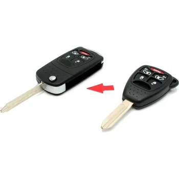 Autoklíč klíč Chrysler Jeep Dodge 5 tlačítka - Přestavba na vystřelovací