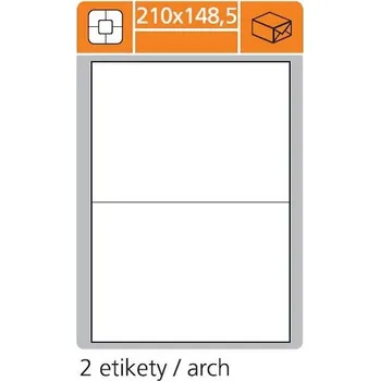 Samolepící etiketa Etikety laserové, 210x148, 2 etikety/A4, 100 listů