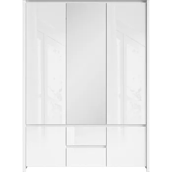 Šatní skříň BRW Kaspian SZF5D2S bílá/lesk bílý