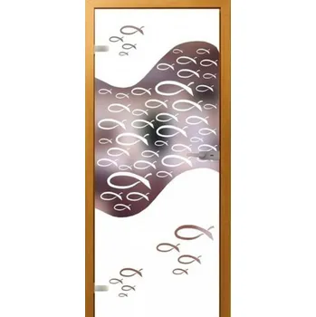 Sprchové dveře JA - GLAS Skleněné dveře JA-GLAS 099 rybky