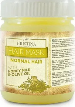 Vlasová regenerace Hristina Přírodní vlasová maska pro normální vlasy s medem, mlékem a olivovým olejem 200 ml