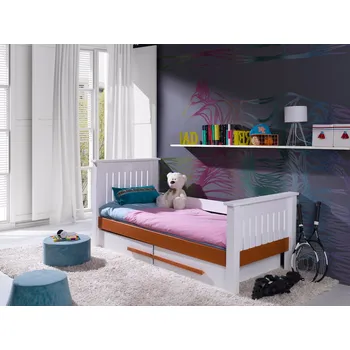 Nábytek MebloBed Postel s úložným prostorem Carmen 80x180 cm (Š 94 cm, D 197 cm, V 95, 70 cm), Bílý akryl, Bílý akryl, bez matrací