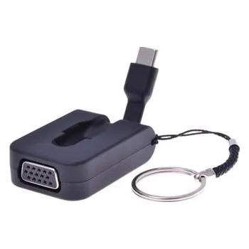 Kabel do PC PremiumCord Adaptér USB-C male na VGA female,zasunovací kabel a kroužek na klíče