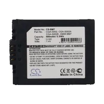 Baterie pro Panasonic Dmc-Fz1a-K, 680 mAh, Cameron Sino CS-BM7