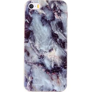 Ochranný plastový kryt pro iPhone 5 / 5S / SE (2016) - fialový mramor