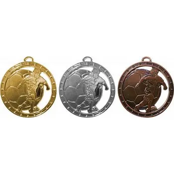 Medaile - fotbalový míč - Barva: Stříbrná