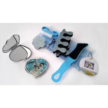 Lifetime Beauty Kosmetický set pedikúra a zrcátko 7 + 1 ks, modrý