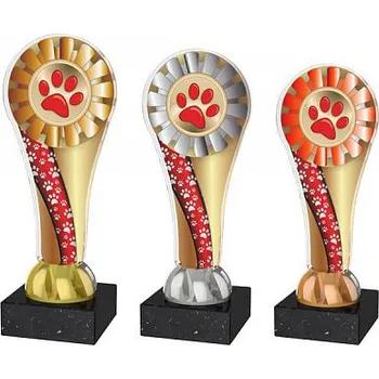 Akrylátová trofej s potiskem tlapky - Výška: 14,5cm Text: Žádný