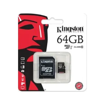 Paměťová karta KINGSTON MicroSDHC 64Gb + adaptér