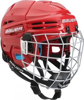 Hokejová helma Helma Bauer Prodigy Combo Yth červená 48 - 53,5