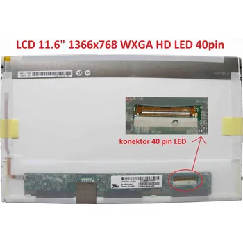 Náhradní displej pro notebook LCD 11.6" 1366x768 WXGA HD LED 40pin lesklý povrch