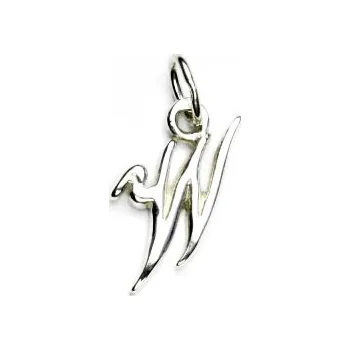 Přívěsek Stříbrný přívěsek, písmenko W, stříbrné písmeno, véčko, P 437