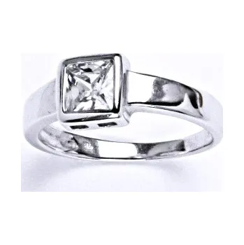 Prsten Prsten s čirým syntetickým zirkonem stříbrný, vel. 51