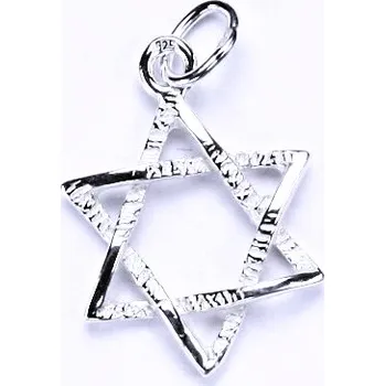 Přívěsek Stříbrný přívěsek, Davidova hvězda, stříbrné šperky, přívěšek ze stříbra, P 743