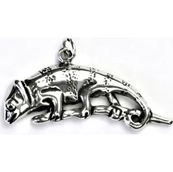 Přívěsek Stříbrný přívěsek s patinou, chameleon, přívěsek ze stříbra, P 415