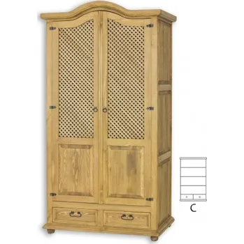 Šatní skříň Skříň policová selská SZY 06C - K01 světlá borovice