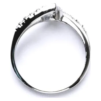 Prsten Stříbrný prsten, čirý zirkon, prstýnek ze stříbra s čirými zirkony, vel. 58, 3,19 g