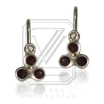 Náušnice Dětské náušnice, stříbrné s granáty - VE 198