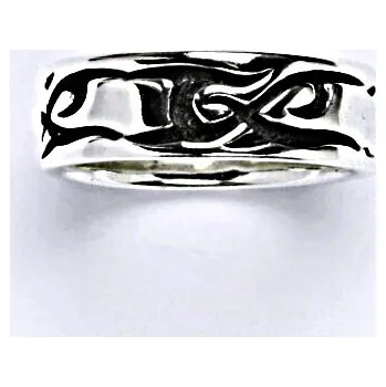 Prsten Stříbrný prsten s patinou, prsten ze stříbra,váha 6,06 g