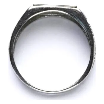 Prsten Masivní stříbrný prsten, čirý zirkon, prstýnek ze stříbra s čirými zirkony, 6,28 g