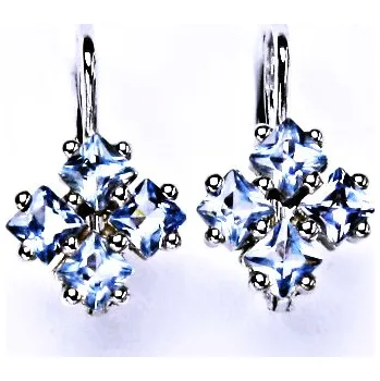 Náušnice Stříbrné náušnice na patent (zirkony Akvamarin)000021651983 VE 2 akvamarin