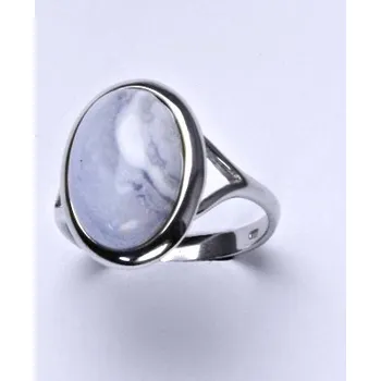 Prsten Stříbrný prsten, přírodní chalcedon, prstýnek ze stříbra, T 1454