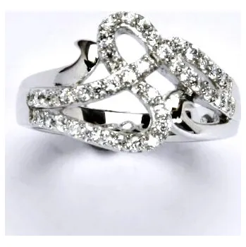 Prsten Stříbrný prsten s čirými zirkony,prsten ze stříbra,váha 6,33 g