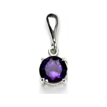 Přívěsek Stříbrný přívěsek, přírodní tmavý ametyst, přívěsek s ametystem, P 1252/22